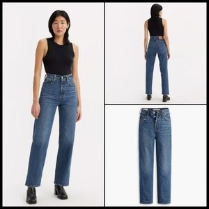 Levi's | Women's Ribcage Straight Ankle Highest Rise Dark Wash Jeans